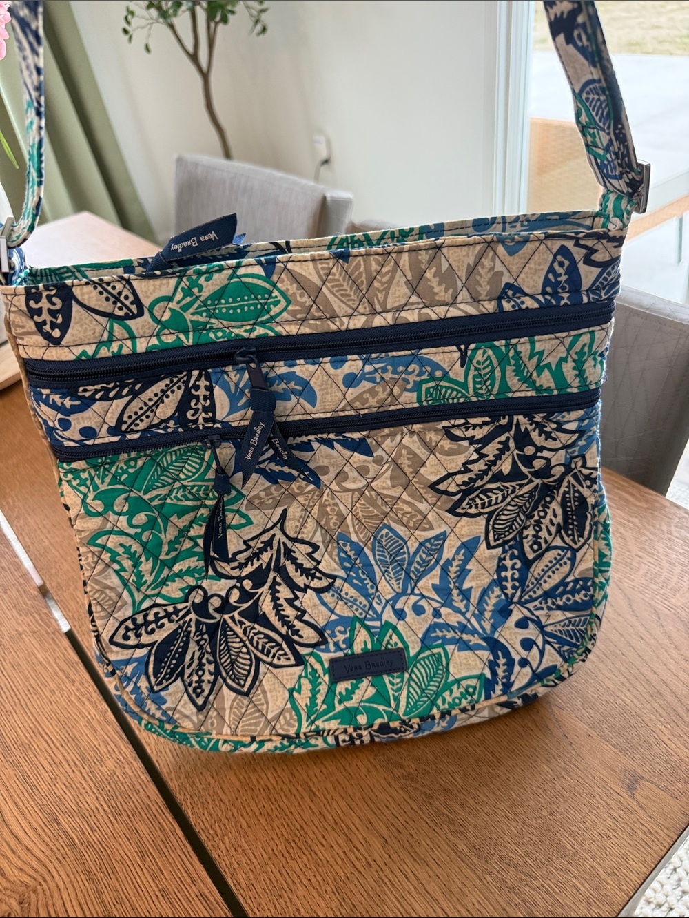 Vera Bradley Triple Zipper Hipster Crossbody Bag in ret. Santiago Pattern